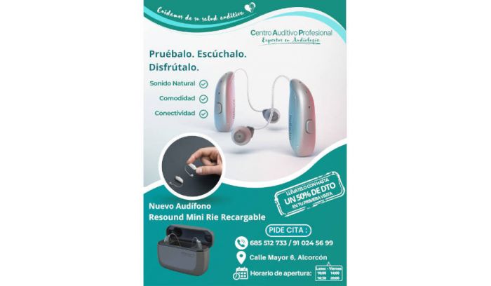 Promoción de audífonos recargables en CAP